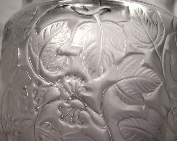 Pair Signed LALIQUE DEAUVILLE 6&quot; ART GLASS VASES