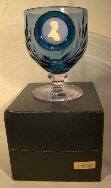 WEDGWOOD PRINCE CHARLES CAMEO GOBLET in BOX #837