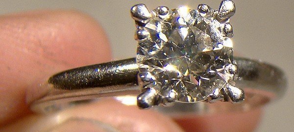 Art Deco Platinum Diamond Solitaire Ring 1920s 1930 90 Point Diamond