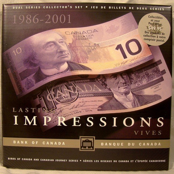CANADA 1986-2001 LASTING IMPRESSIONS $10 Banknotes Set