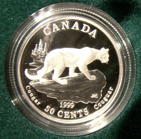 1999 CATS OF CANADA BOXED STERLING Proof COINS SET