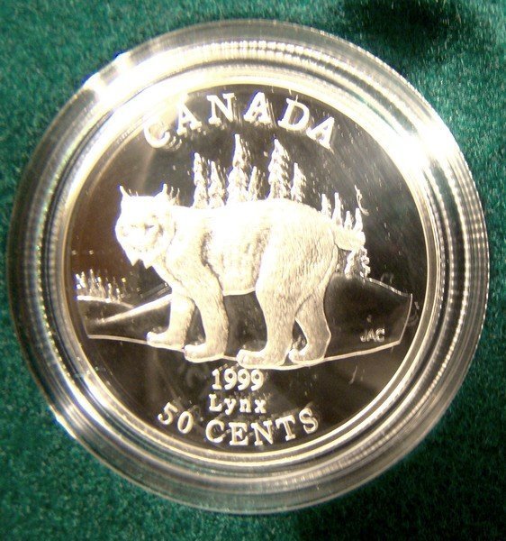 1999 CATS OF CANADA BOXED STERLING Proof COINS SET