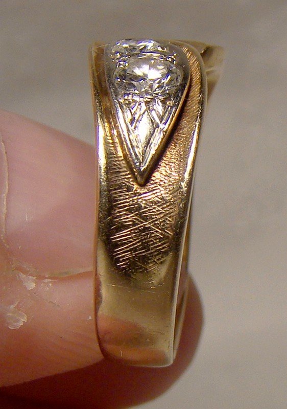 14K-18K Yellow Gold Diamonds Ring 1960s Engagement Wedding Combination