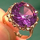 12K Egyptian Synthetic Alexandrite Ring 1950s - Size 6