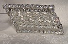 Kramer of NY Asymmetrical White Rhinestone Pin or Brooch 1950s