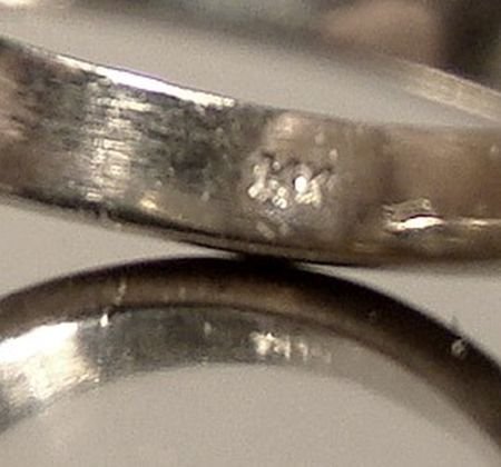 14K White Gold DIAMONDS in Hearts Ring Wedding Band