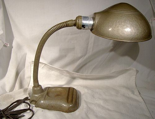 Gooseneck Metal Table Lamp 1930s - Art Deco