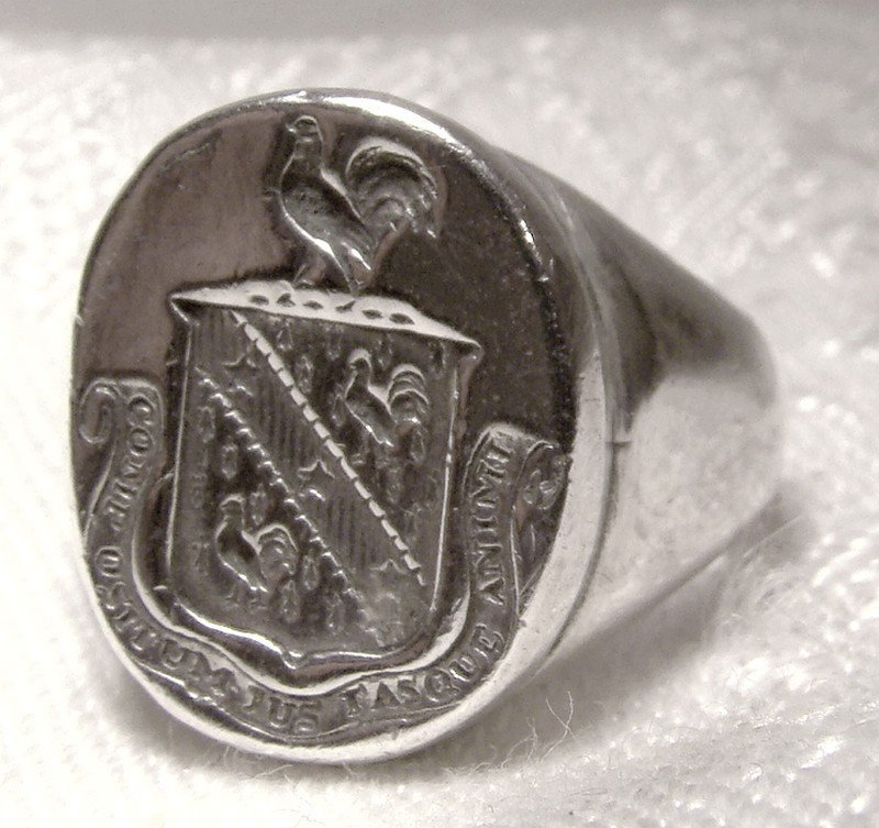 Laws Scottish Family Crest Sterling Silver Intaglio Seal Ring 1900-30