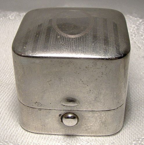 Sturdy Nickle Silver Antique Ring Box - Thomas Lees Hamilton Ontario