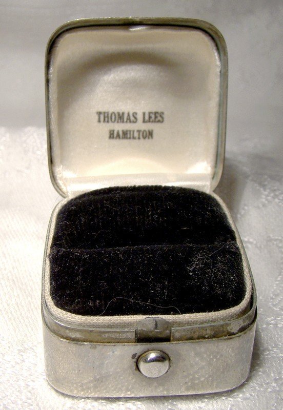 Sturdy Nickle Silver Antique Ring Box - Thomas Lees Hamilton Ontario