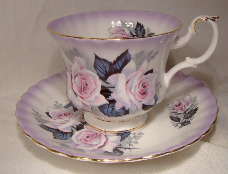 Royal Albert White and Pink Double Ice Rose Tea Cup and Saucer