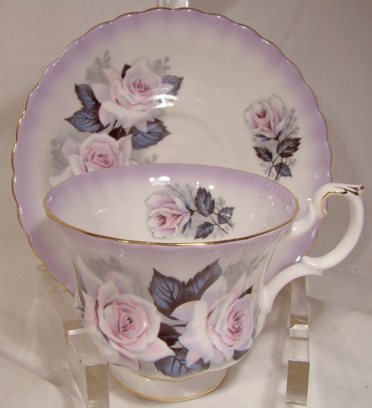 Royal Albert White and Pink Double Ice Rose Tea Cup and Saucer