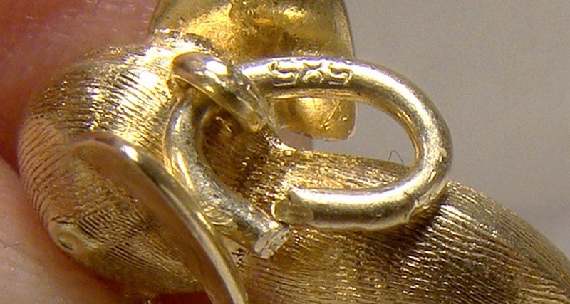 14k Gold Baby Elephant Charm Pendant 1960s 14 K Gold African Wild