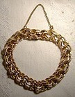 Gold Filled Double Loop Charm Bracelet 1950s - Heavy Quality