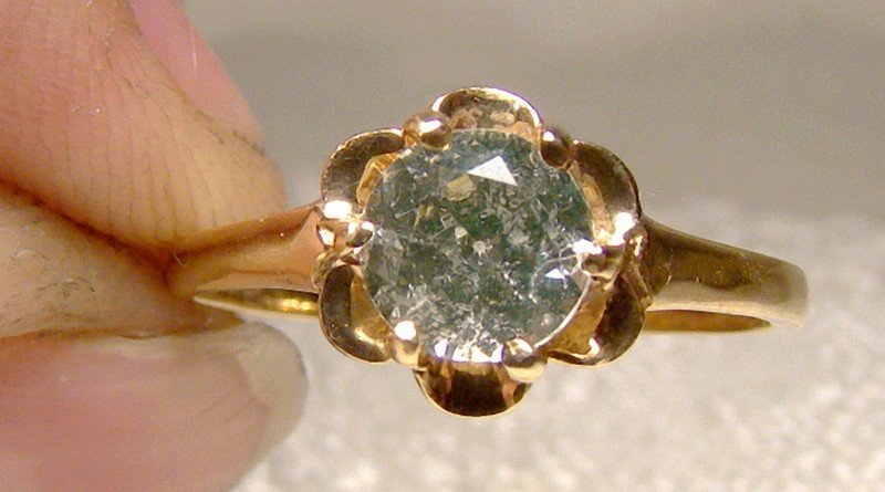 10K Pale Yellow Green Spinel Ring 1950s - Size 7