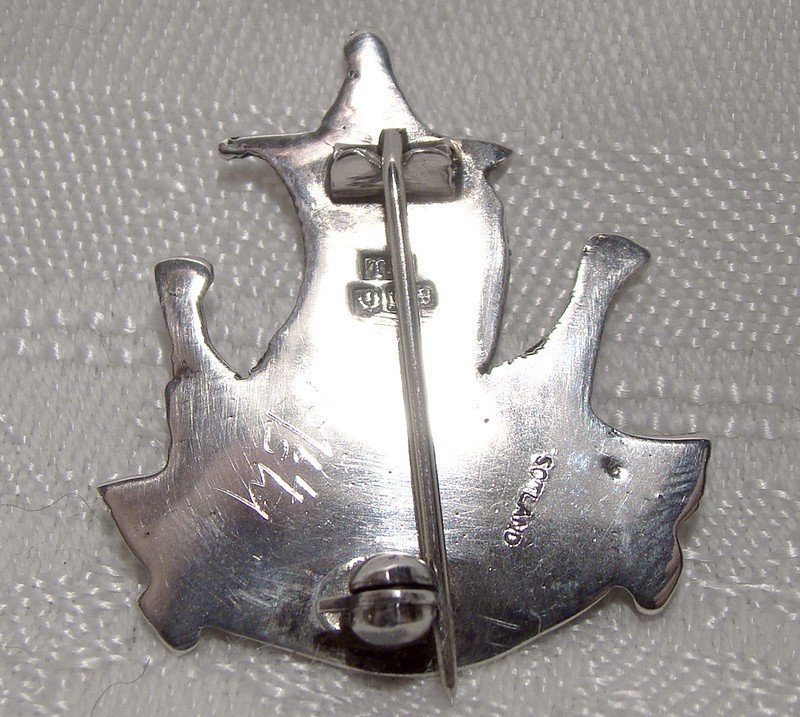 Thomas Kerr Ebbutt Galleon Sailing Ship Sterling Silver Pin Brooch