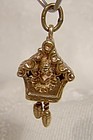 10K Yellow Gold Cuckoo Clock Moving Weights Charm 1960s