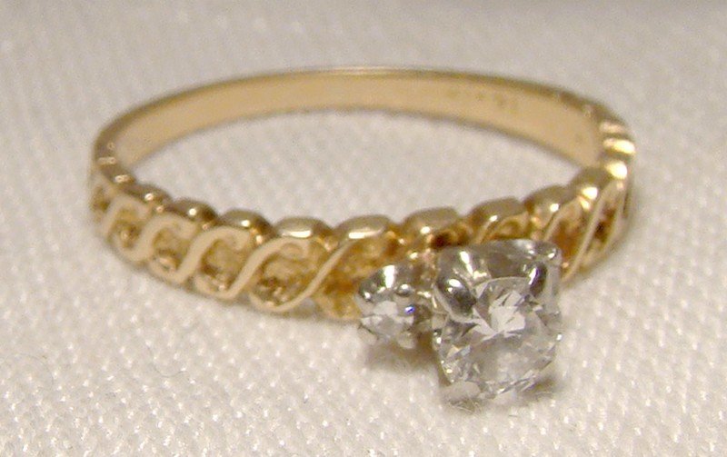 14K Yellow Gold Diamonds Engagement Ring 1960s 14 K Appraisal