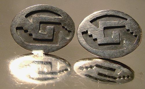 Sterling Silver Mexican Cutout Cufflinks 1960s