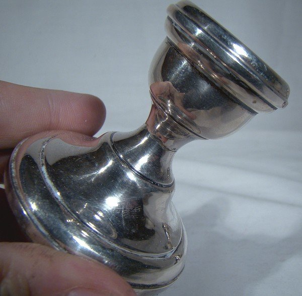 Pair English Sterling Silver 2-3/8&quot; Candlesticks - Birmingham, England