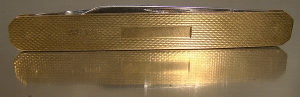 9K Yellow Gold Man's Pocket Knife - London 1950