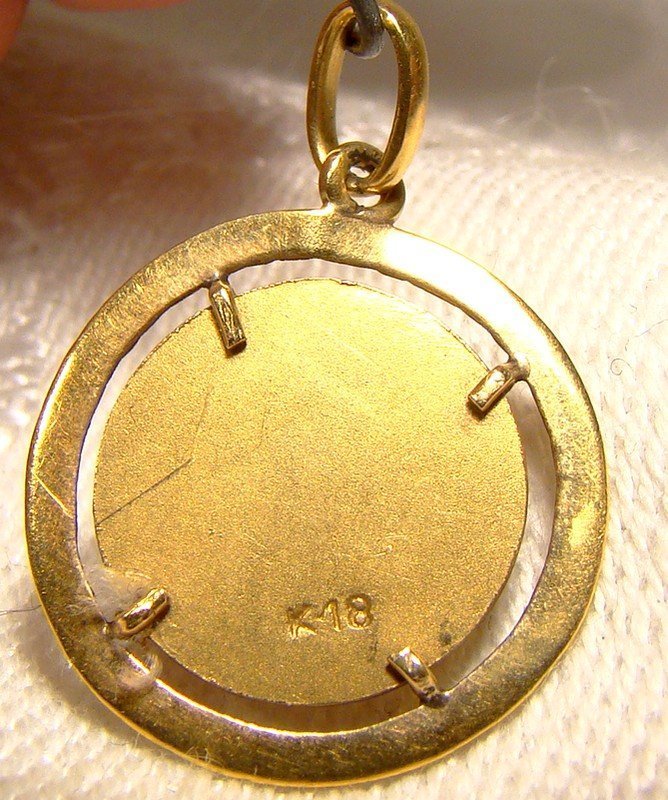 18K Yellow Gold St. Teresa Pendant 18 K Charm 1940s