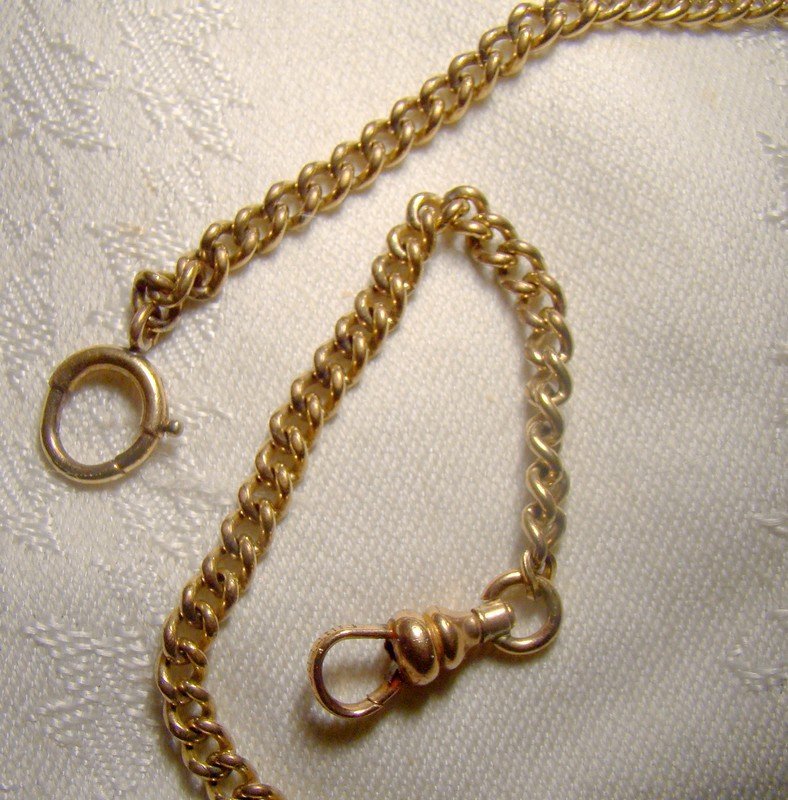 Finberg Mfg. Co. Curb Link Gold Filled Man's Pocket Vest Watch Chain