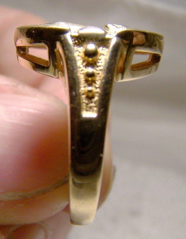 10K Yellow Gold Cat Ring 1940s 1970s 1980s - Size 6