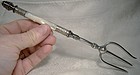 Edwardian Carved Mother of Pearl Silver Plated Bread Fork 1900-1910