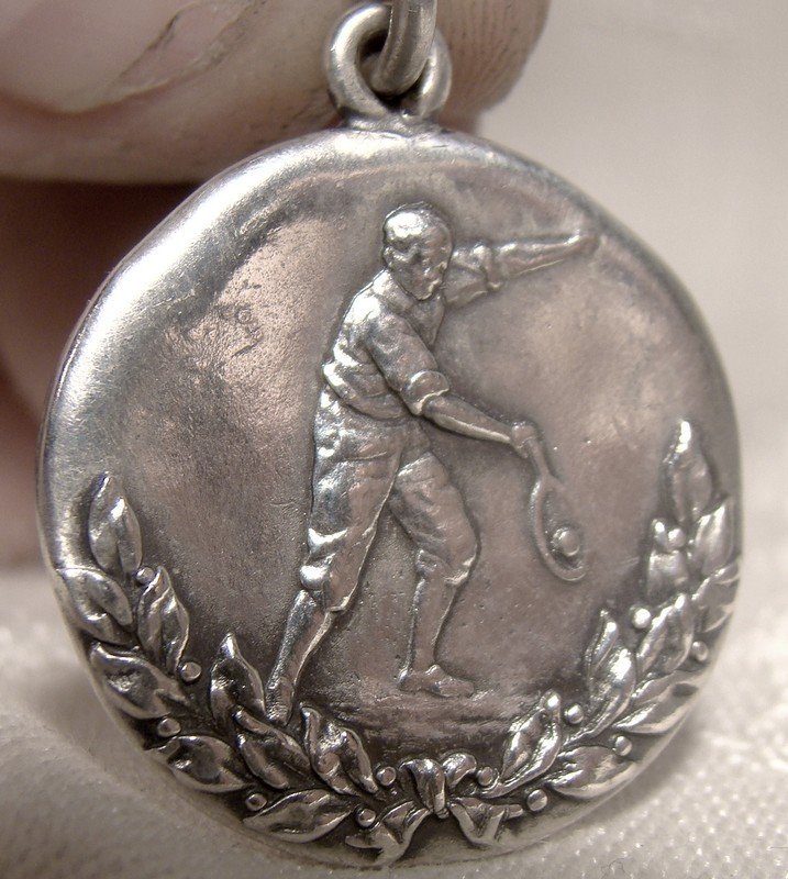 Sterling Silver C.H.S. Tennis Sports Award Fob Pendant 1915 Ryrie Bros
