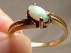 10K Natural Opal Gold Ring 1960s Size 3-3/4