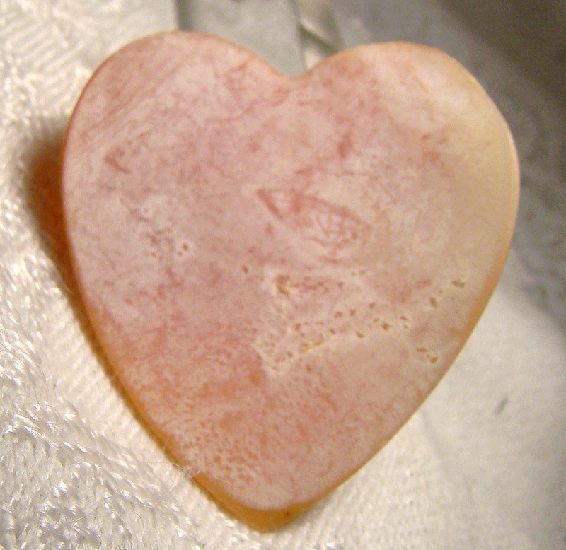 Heart Shaped Shell Cameo - 1930s 1940s New Old Stock NOS Unset