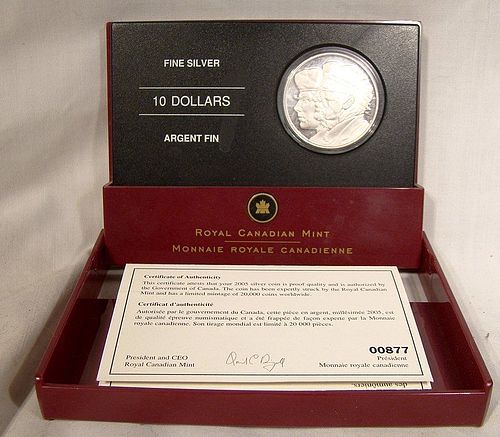 2005 Canada 10 DOLLARS Year of the Veteran Pure Silver Coin in Case
