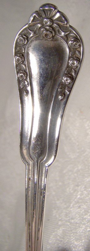 SSMC Saart Rosebud Pattern Sterling Silver Sauce or Cream Ladle
