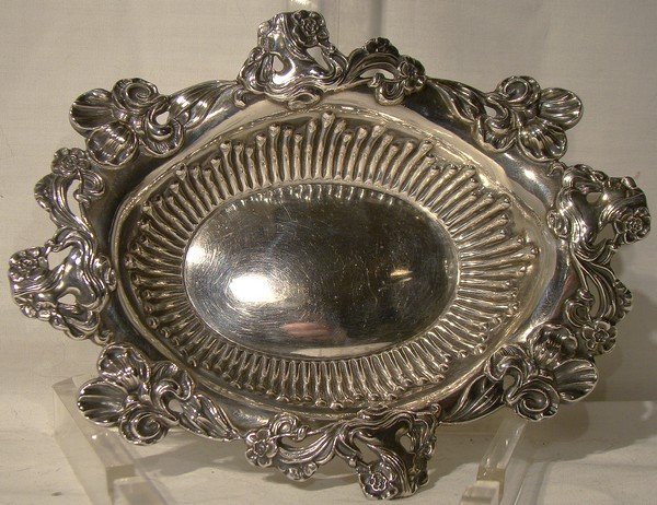 Art Nouveau STERLING CANDY DISH or Bowl 1900 Woman's Head