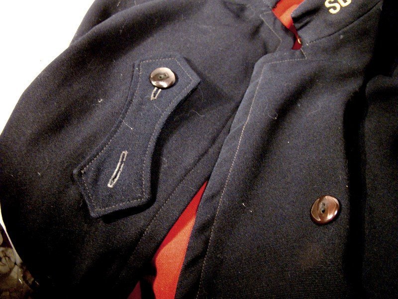 World War II Nurse's Cloak or Cape - Black with Red 1940s
