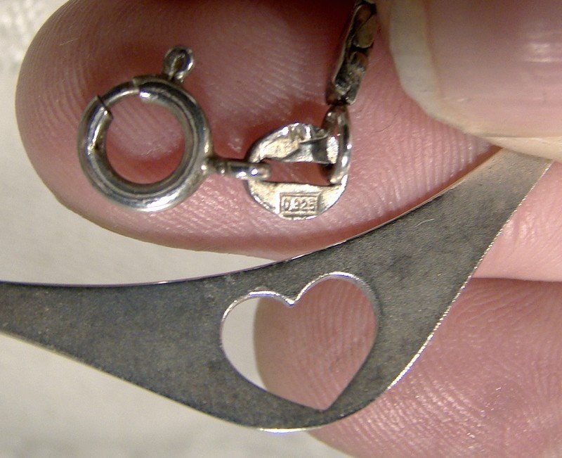 Italian Sterling Cutout Open Heart Necklace - Rigon Ottorino Vincenza