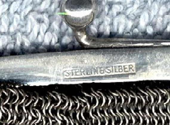Edwardian Sterling Silver Mesh Purse Handbag 1900 1910 Antique Chain