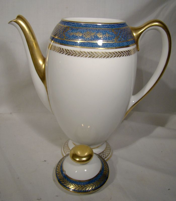 Royal Doulton Blue and Gold H4115 Coffee Pot 1950s