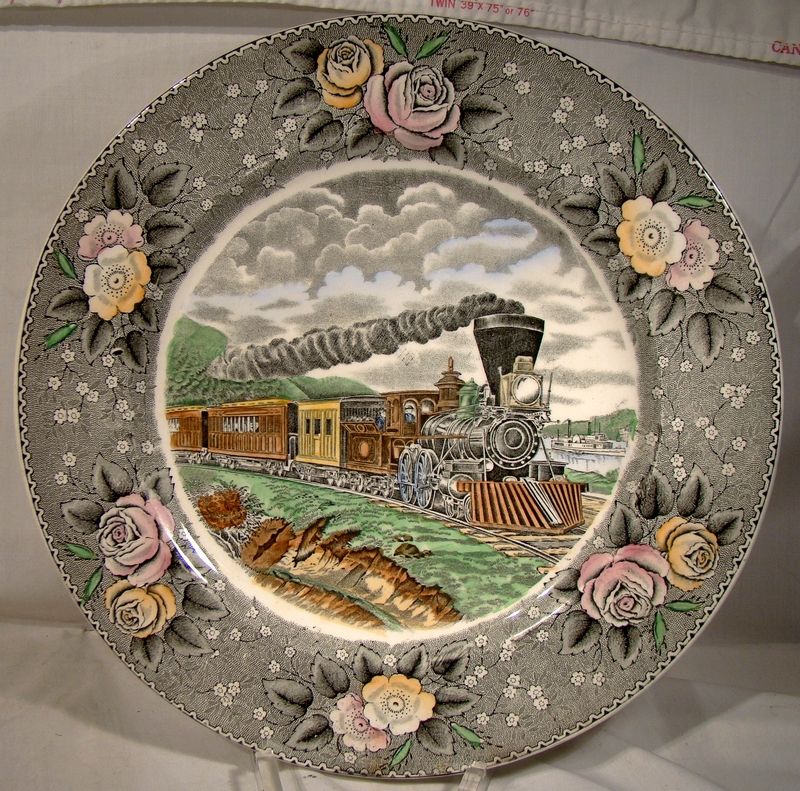 Adams American Express Train Currier &amp; Ives 10-1/2&quot; Plate 1930s