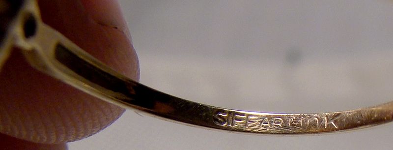 10K Shell Cameo Siffari Ring 1940s - Size 8-1/4 8.25