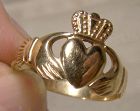 9k Claddagh Ring 9 K Size 8 Irish Wedding Band Yellow Gold