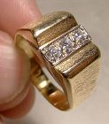 14k 3 Diamonds Ring Orange Blossom Size 7 1970s