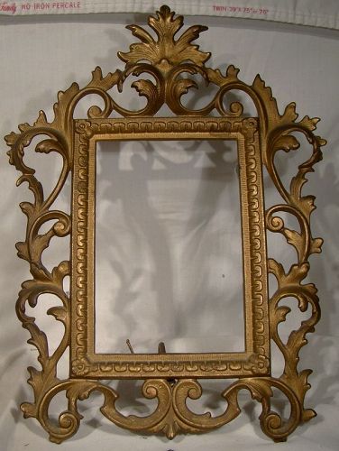 Victorian Gilt Cast Iron Stand Up Picture Frame 1890-1900 (item #1358044)