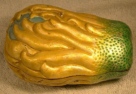 Canton Enamel Squash Blossom Jewel or Trinket Box 1880s 1890s