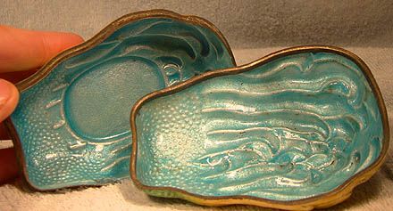 Canton Enamel Squash Blossom Jewel or Trinket Box 1880s 1890s