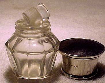 Sterling Silver Cut Glass &amp; Celluloid Smelling Salts Bottle 1922