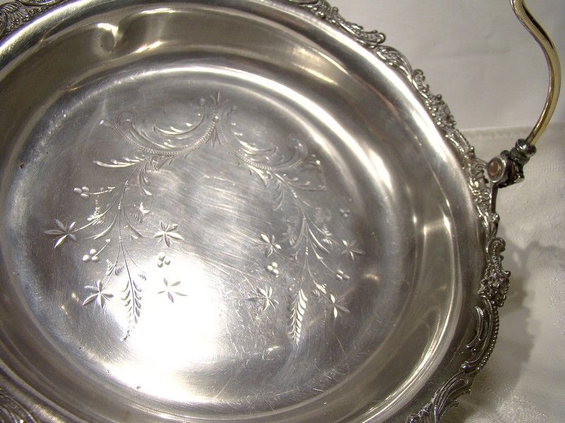 Monarch Silver Plate Handled Bride's Fruit or Bread Basket 1890s