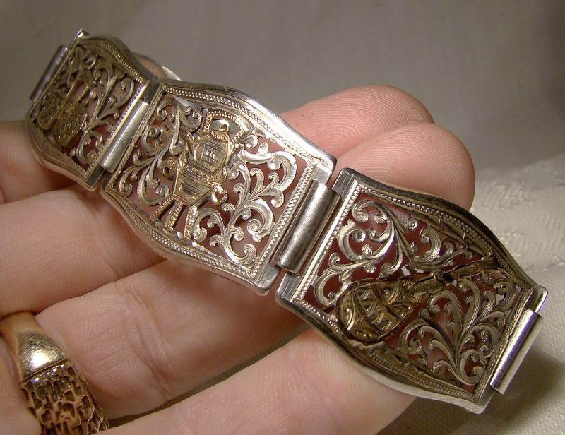 Silver and 18K Gold Inlay Openwork Southwest Style Custom Bracelet