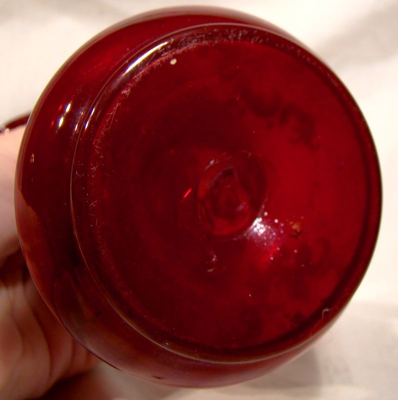 19thC Bohemian Red and Glass Enamel Vase